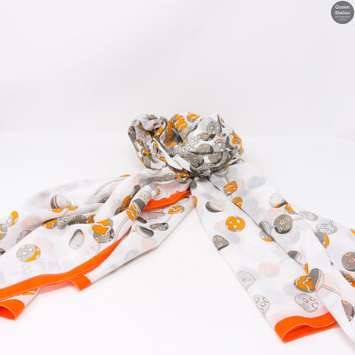 White Orange Cotton Beach Pareo