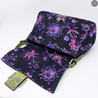 Zucca Mama Denim Embroidery Lizard Handle