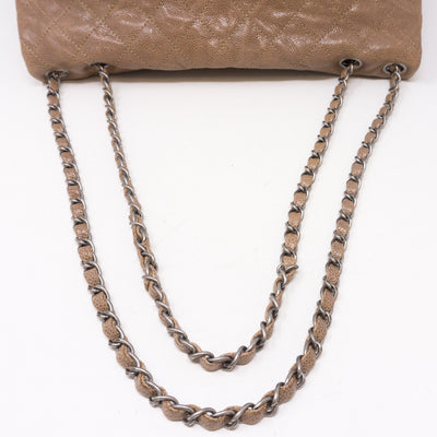 Quilted Glazed Caviar Leather Large Flap Bag