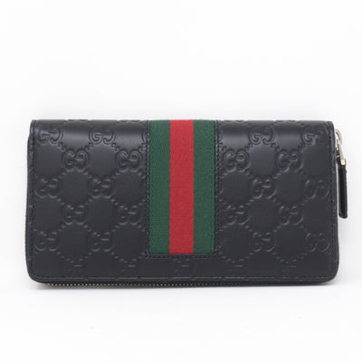 Signature Web Black Zip Around Wallet