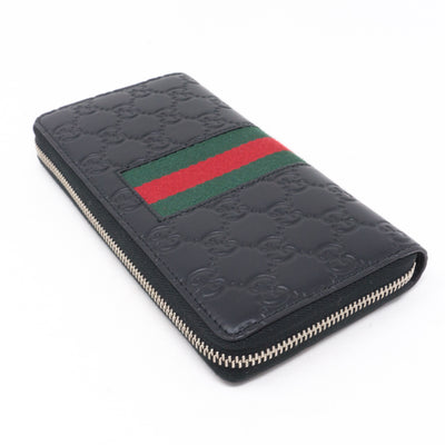 Signature Web Black Zip Around Wallet