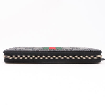 Signature Web Black Zip Around Wallet
