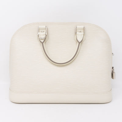 Alma PM White Epi Leather