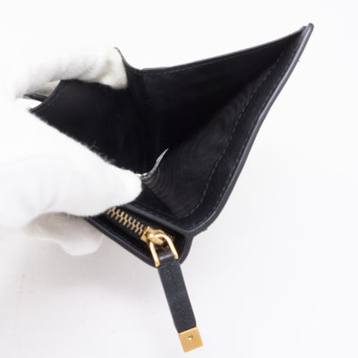 Lady Dior Black Lambskin Wallet Studded