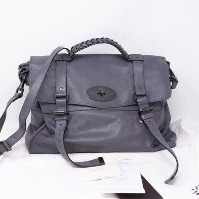Alexa Oversized Slate Gray Leather