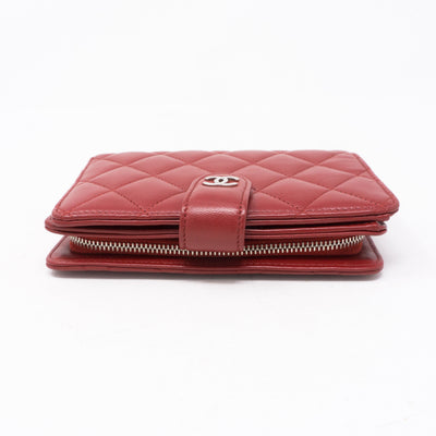 CC Bifold Quilted Red Leather Wallet