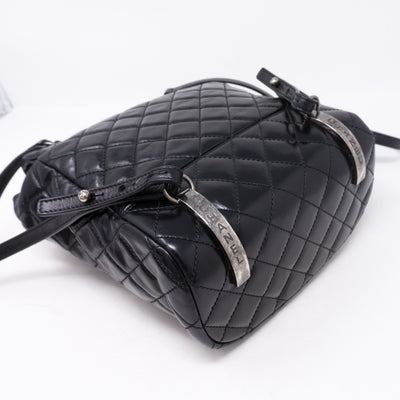 Mountain Backpack Quilted Black Glazed Leather
