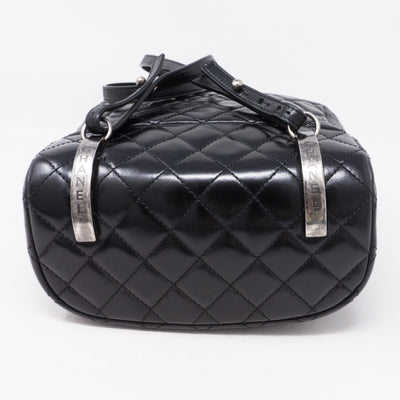 Mountain Backpack Quilted Black Glazed Leather