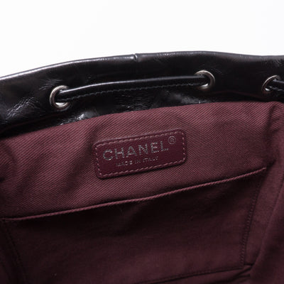 Mountain Backpack Quilted Black Glazed Leather