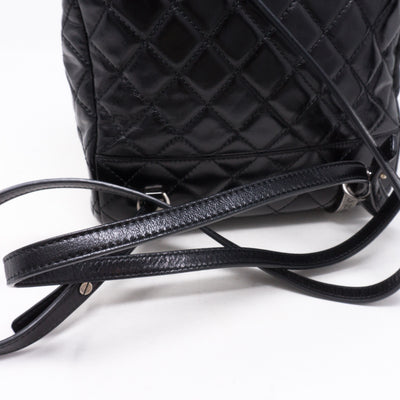 Mountain Backpack Quilted Black Glazed Leather