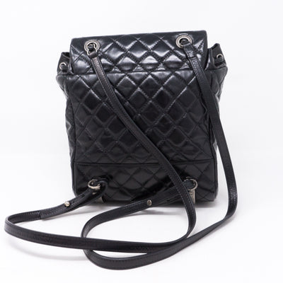 Mountain Backpack Quilted Black Glazed Leather