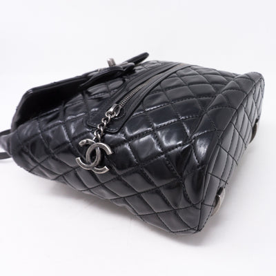 Mountain Backpack Quilted Black Glazed Leather
