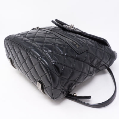 Mountain Backpack Quilted Black Glazed Leather
