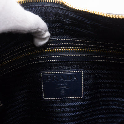 Blue Jacquard Hobo Bag
