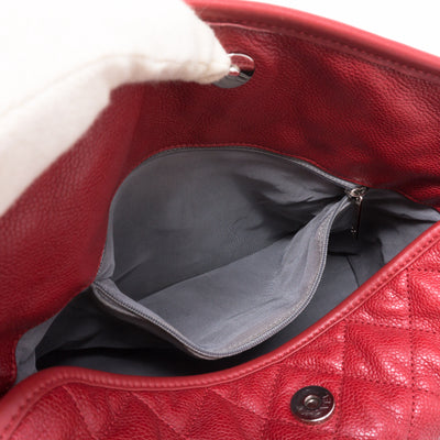 Soft Chain Tote Red Caviar Leather
