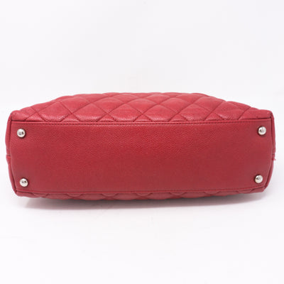Soft Chain Tote Red Caviar Leather