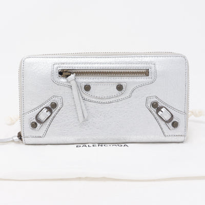 Classic Continental Zip Around Wallet Aluminum