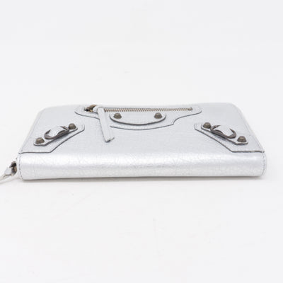 Classic Continental Zip Around Wallet Aluminum