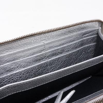 Classic Continental Zip Around Wallet Aluminum