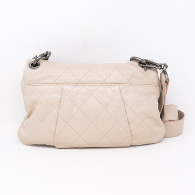 Coco Pleats Small Beige Crossbody Bag