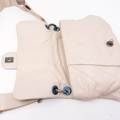 Coco Pleats Small Beige Crossbody Bag