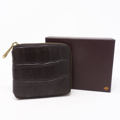Medium Zip Around Wallet Croc Embossed Leather
