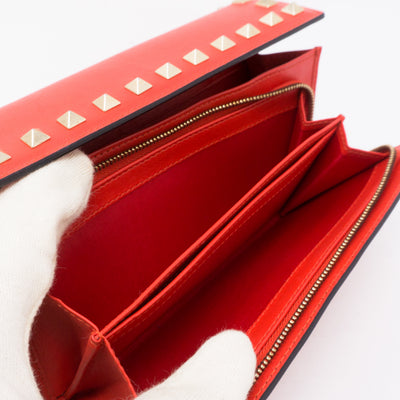 Rockstud Red Leather Wallet