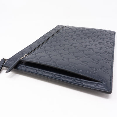 Portfolio Pouch Navy Blue Leather