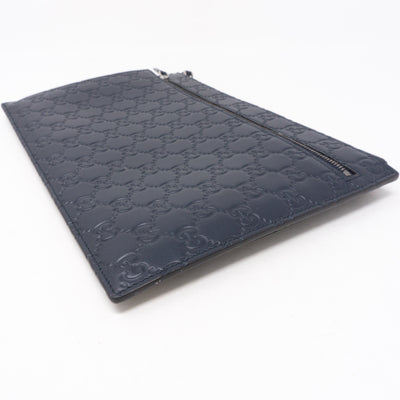 Portfolio Pouch Navy Blue Leather