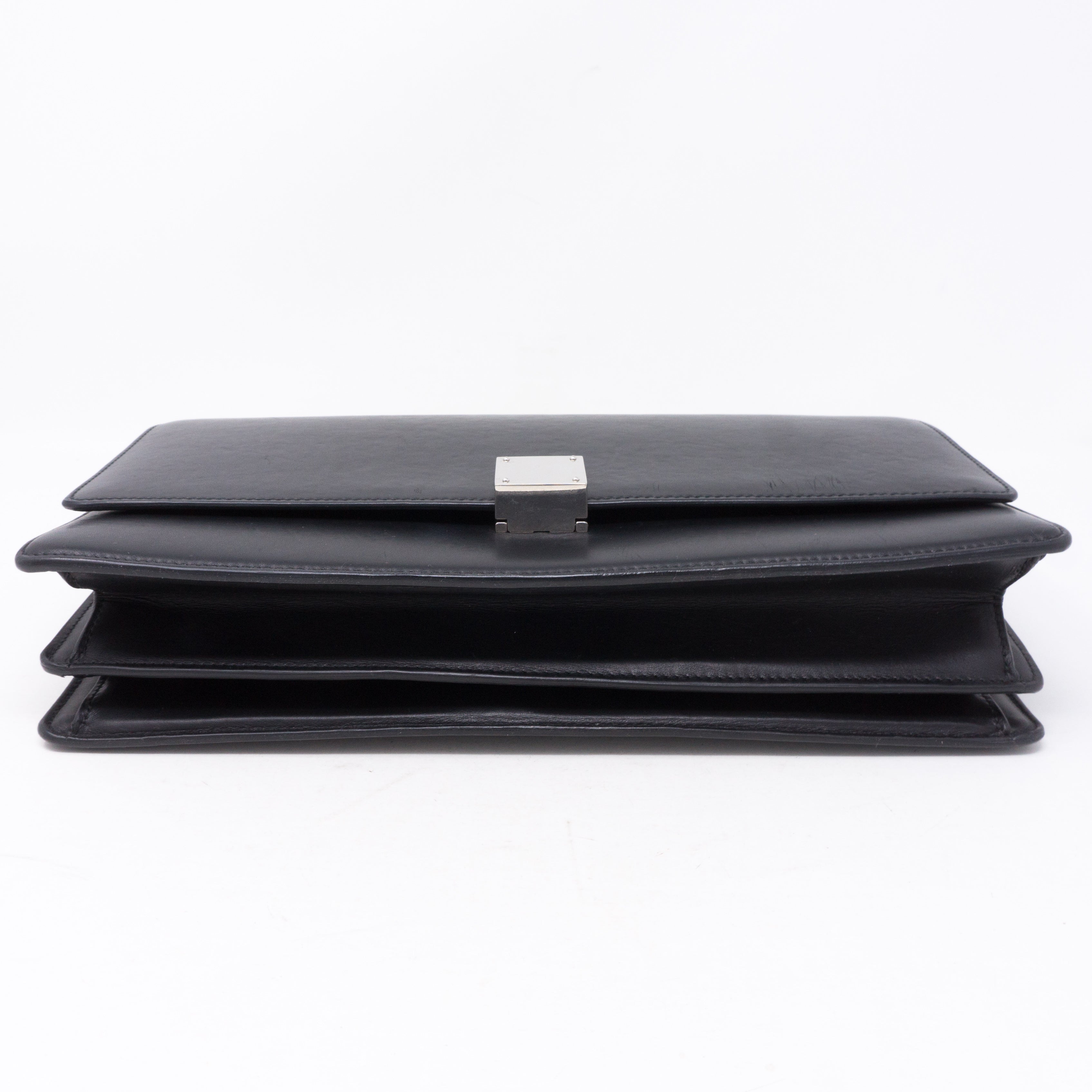 Medium Case Shoulder Bag Black Leather