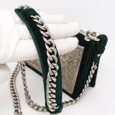 Cahier Small Lock Trunk Green Velvet