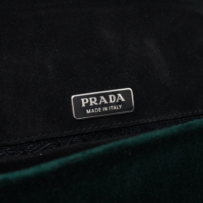 Cahier Small Lock Trunk Green Velvet