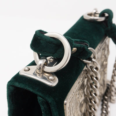 Cahier Small Lock Trunk Green Velvet