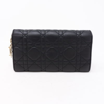Lady Dior Wallet On Chain Black Leather