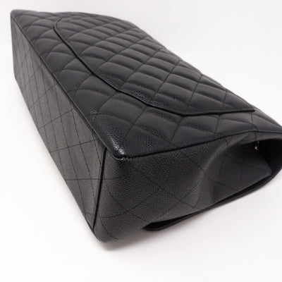 Classic Single Flap Maxi Black Caviar Leather