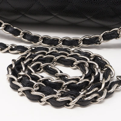 Classic Single Flap Maxi Black Caviar Leather