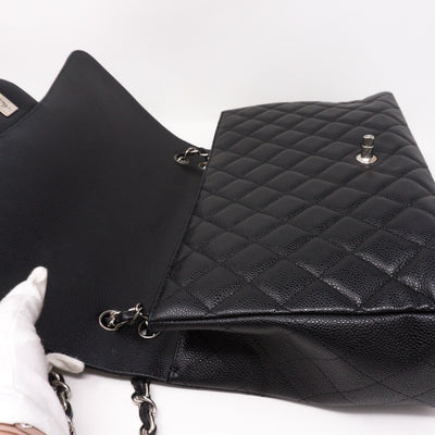 Classic Single Flap Maxi Black Caviar Leather