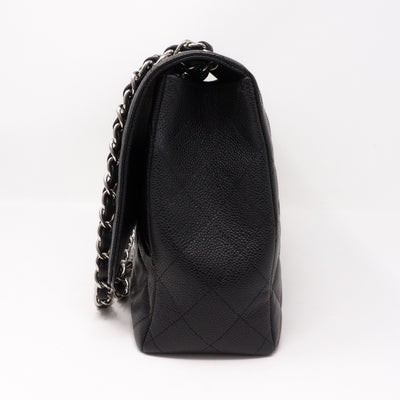 Classic Single Flap Maxi Black Caviar Leather