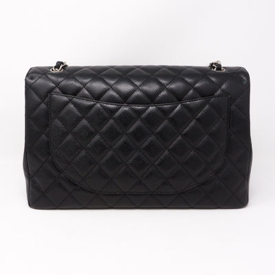 Classic Single Flap Maxi Black Caviar Leather