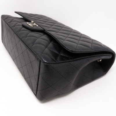 Classic Single Flap Maxi Black Caviar Leather