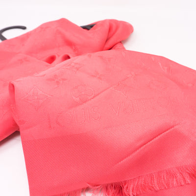 Monogram Silk Shawl Corail