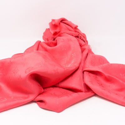Monogram Silk Shawl Corail