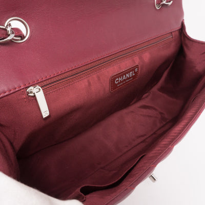 Chevron Single Flap Jumbo Red Lambskin