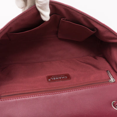 Chevron Single Flap Jumbo Red Lambskin
