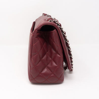 Chevron Single Flap Jumbo Red Lambskin