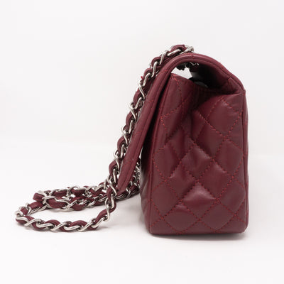Chevron Single Flap Jumbo Red Lambskin