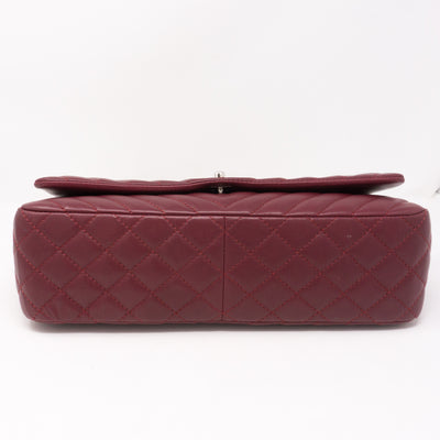 Chevron Single Flap Jumbo Red Lambskin