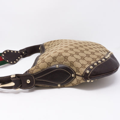Pelham Studded GG Canvas Medium Hobo