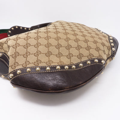 Pelham Studded GG Canvas Medium Hobo