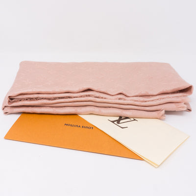 Nude Pink Monogram Denim Shawl